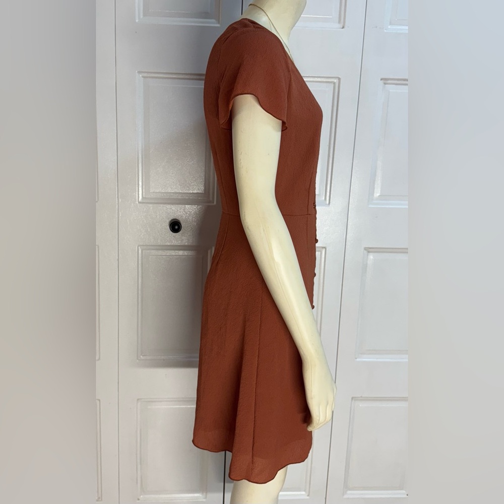 Wilfred Aritzia Rust Button Front Mini Dress Shor… - image 3